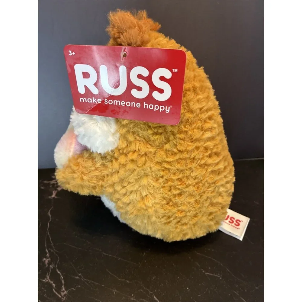Russ Plush Hamster Holding Rainbow Heart Stuffed Animal Toy Valentines Gift